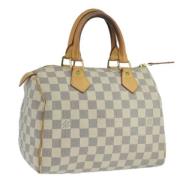 Pre-owned Canvas handbags Louis Vuitton Vintage , White , Dames