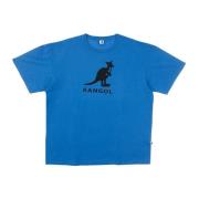 Blauw/zwart heren T-shirt Oversized pasvorm Kangol , Blue , Heren