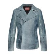 Leren jas L-Werner Diesel , Blue , Heren