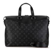 Pre-owned Canvas briefcases Louis Vuitton Vintage , Black , Heren