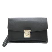 Pre-owned Leather clutches Louis Vuitton Vintage , Black , Dames