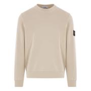 Zand Katoenen Jersey Trui Stone Island , Beige , Heren