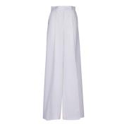 Witte wollen gabardine wijde pijp broek Max Mara , White , Dames