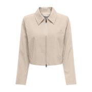 Life Lange Mouw Rits Jas Only , Beige , Dames