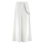 Denim rok met metalen knopen en ketting Pinko , White , Dames