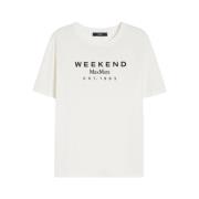 Witte Katoenen Jersey Cabina T-Shirt Max Mara , White , Dames