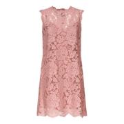 Roze Bloemenkant A-Lijn Jurk Dolce & Gabbana , Pink , Dames