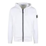 Logo Rits Hoodie Jas Stone Island , White , Heren