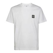 Logo T-shirt Klassiek Casual Dragen Stone Island , White , Heren