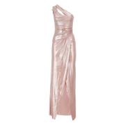 Holografische Asymmetrische One Shoulder Jurk Pinko , Pink , Dames