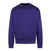 Terry Crew Sweatshirt met Satin Logo Y-3 , Blue , Heren