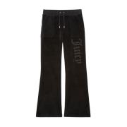 Zwarte Velours Jewel Layla Jogger Broek Juicy Couture , Black , Dames