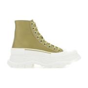 Olijfgroene Canvas Tread Slick Sneakers Alexander McQueen , Green , Da...