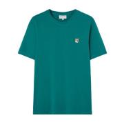 Groen Shirt met Fox Head Patch Maison Kitsuné , Green , Heren