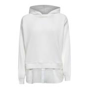 Witte Katoenen Trui met Capuchon Brunello Cucinelli , Gray , Dames