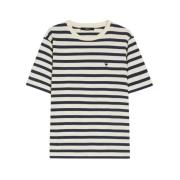 Gestreept Katoenen T-Shirt Satrapo Blauw Ivoor Max Mara , Multicolor ,...