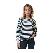 Gestreepte Contrast Sweater Colourful Rebel , Blue , Dames