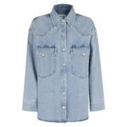 Western Stijl Shirt Agolde , Blue , Dames