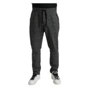 Elegante donkergrijze joggingbroek van wolmix Dolce & Gabbana , Gray ,...