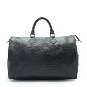 Pre-owned Leather handbags Louis Vuitton Vintage , Black , Dames