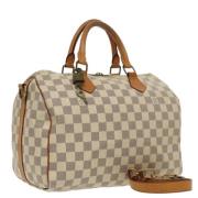 Pre-owned Canvas handbags Louis Vuitton Vintage , White , Dames