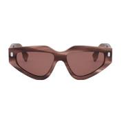 Zwarte zonnebril Stijlvol Internationale Pasvorm Fendi , Brown , Dames