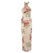 Beige Print Jurk Magda Butrym , Beige , Dames