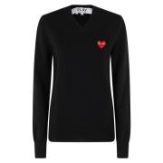 Rode Hart Trui Comme des Garçons Play , Black , Dames