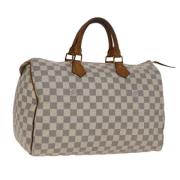 Pre-owned Canvas handbags Louis Vuitton Vintage , White , Dames