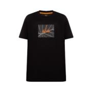 Katoenen Ronde Hals T-shirt Zwart Hugo Boss , Black , Heren