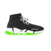 Gerecyclede Lace-Up Sneaker voor Heren Balenciaga , Black , Heren