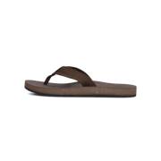 Heren Leren Slippers Bruin Teva , Brown , Heren