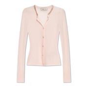 Geribbelde vest met pailletten Blumarine , Pink , Dames