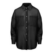 Lyocell voile overshirt BomBoogie , Black , Dames