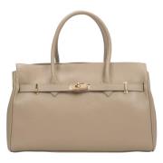 Grote Beige Tas voor Vrouwen gemaakt van Premium Italiaans Echt Leer E...