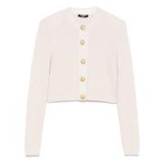 Labyrinth Knit Cardigan Balmain , Beige , Dames