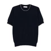 Heren Crew Neck T-shirt Brunello Cucinelli , Blue , Heren