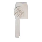 Witte Mini Rok Gedrapeerd Voorzijde Marella , White , Dames