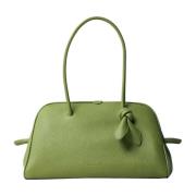 Handtas van kiezelnerfleer met logomotief Jacquemus , Green , Dames