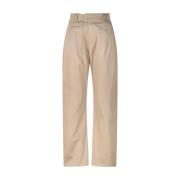 Wijde Stoffen Broek met Decoratieve Naden Maison Margiela , Beige , Da...