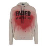 Rode katoenen hoodie met Faded Gen-print 44 Label Group , Multicolor ,...