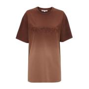 Bruin Logo T-shirt Ombre Effect JW Anderson , Brown , Dames