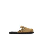 Suede slides Moschino , Beige , Heren