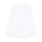 Witte Poplin Overhemd met Spreidkraag Lardini , White , Heren