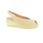 Beige Suède Sandaal met Jute Detail Viguera , Beige , Dames