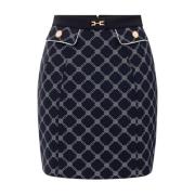 Diamantprint Mini Rok Elisabetta Franchi , Black , Dames