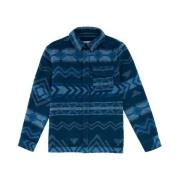 Geborstelde Geo Shirt in Blauw Teal Penfield , Blue , Heren