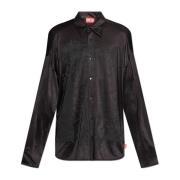 Shirt met logo Diesel , Black , Heren