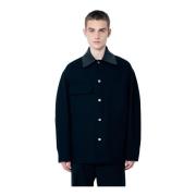 Klassieke Katoenen Twill Jas Jil Sander , Black , Heren