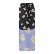 Zijden Twill Omslagrok Ei Bloemen Moschino , Multicolor , Dames